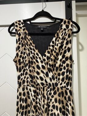 INC International Concepts Leopard Print Sleeveless Midi Dress - Tan & Black